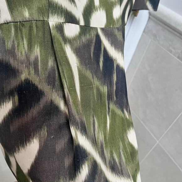 Giambattista Valli Green print short sleeve jacket blouse with button 44/M Italy - Picture 8 of 16